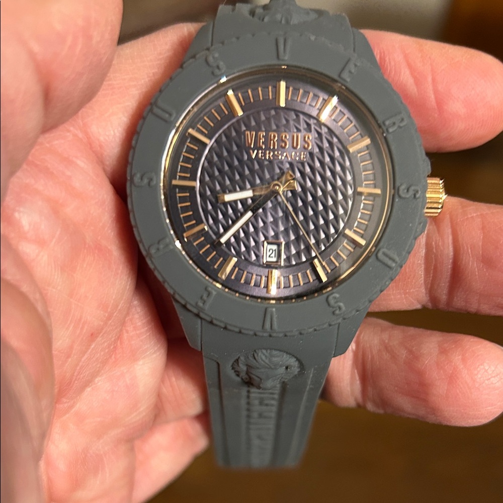 Versace Versus 42 mm Silicone Band Watch Gold Hardware
